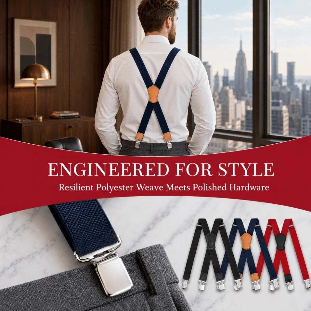Suspender Clip Formal - New Elastic Heavy Duty Suspenders Adjustable