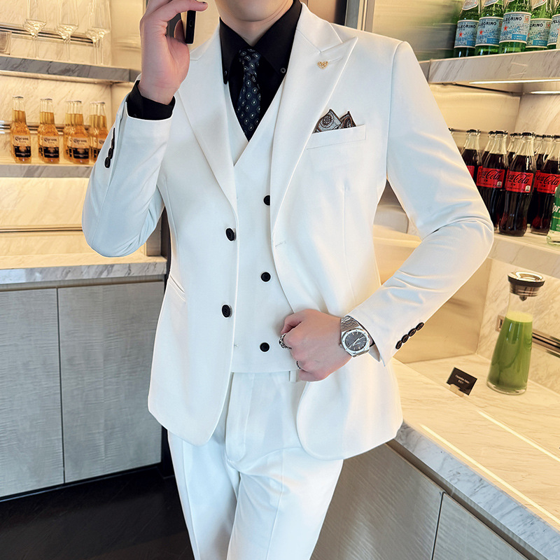 White Mens Suits 3 Pieces Slim - огляд і ціна Men Formal Wear For Dinner