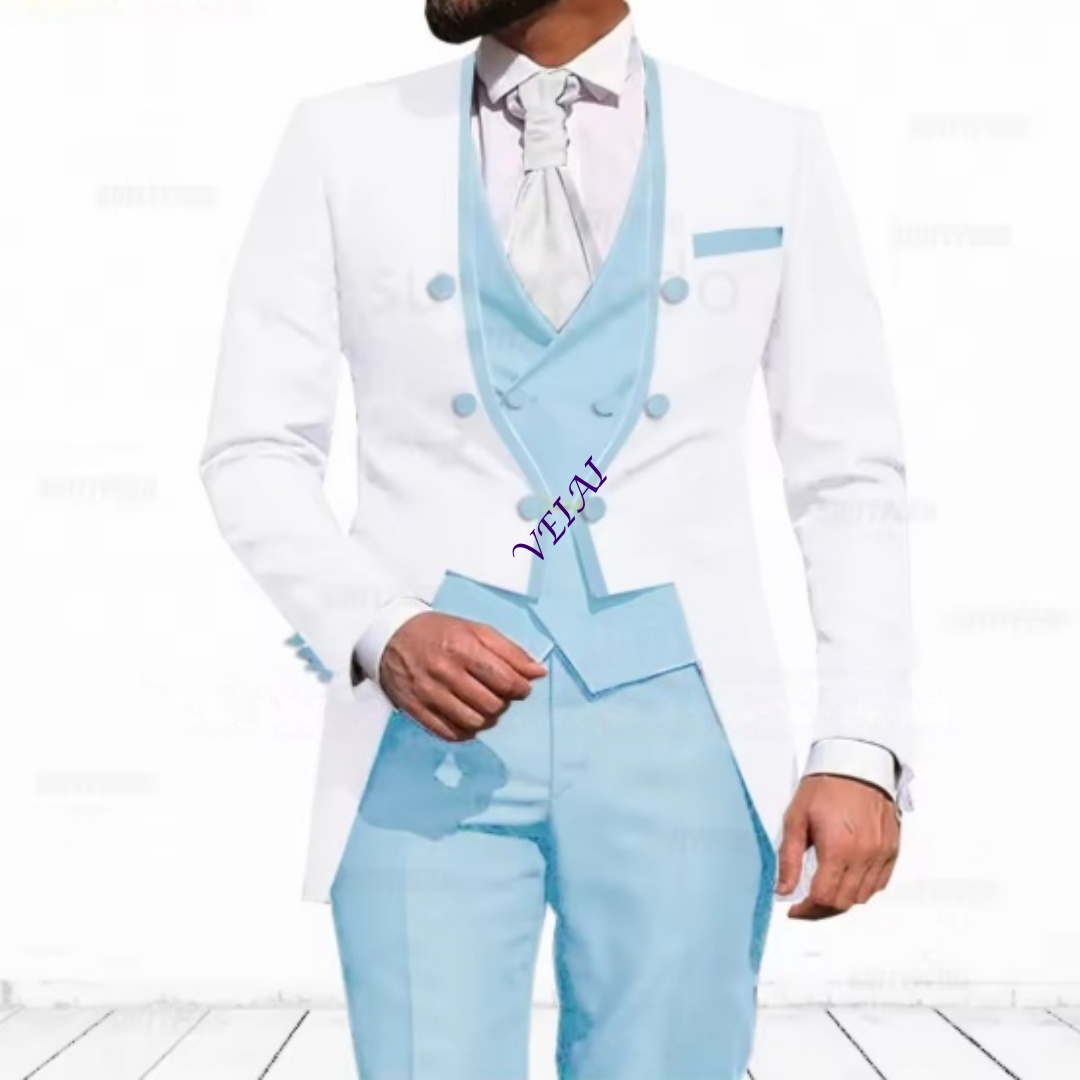 Customized Sky Blue 3-Piece Su - огляд і ціна Men'S Formal Evening Wear