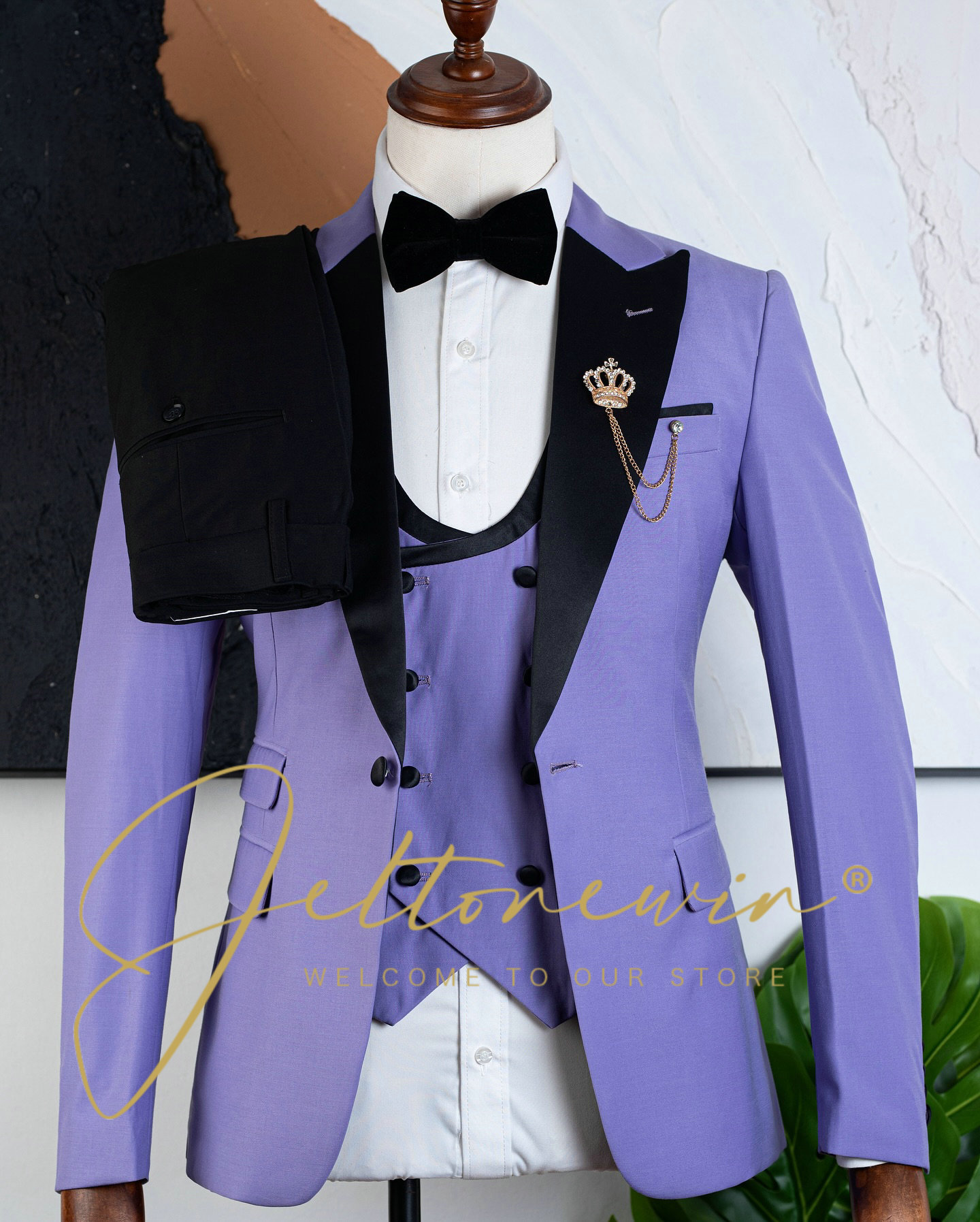 Men's Purple Three Piece Tuxed - огляд і ціна Men'S Formal Evening Wear
