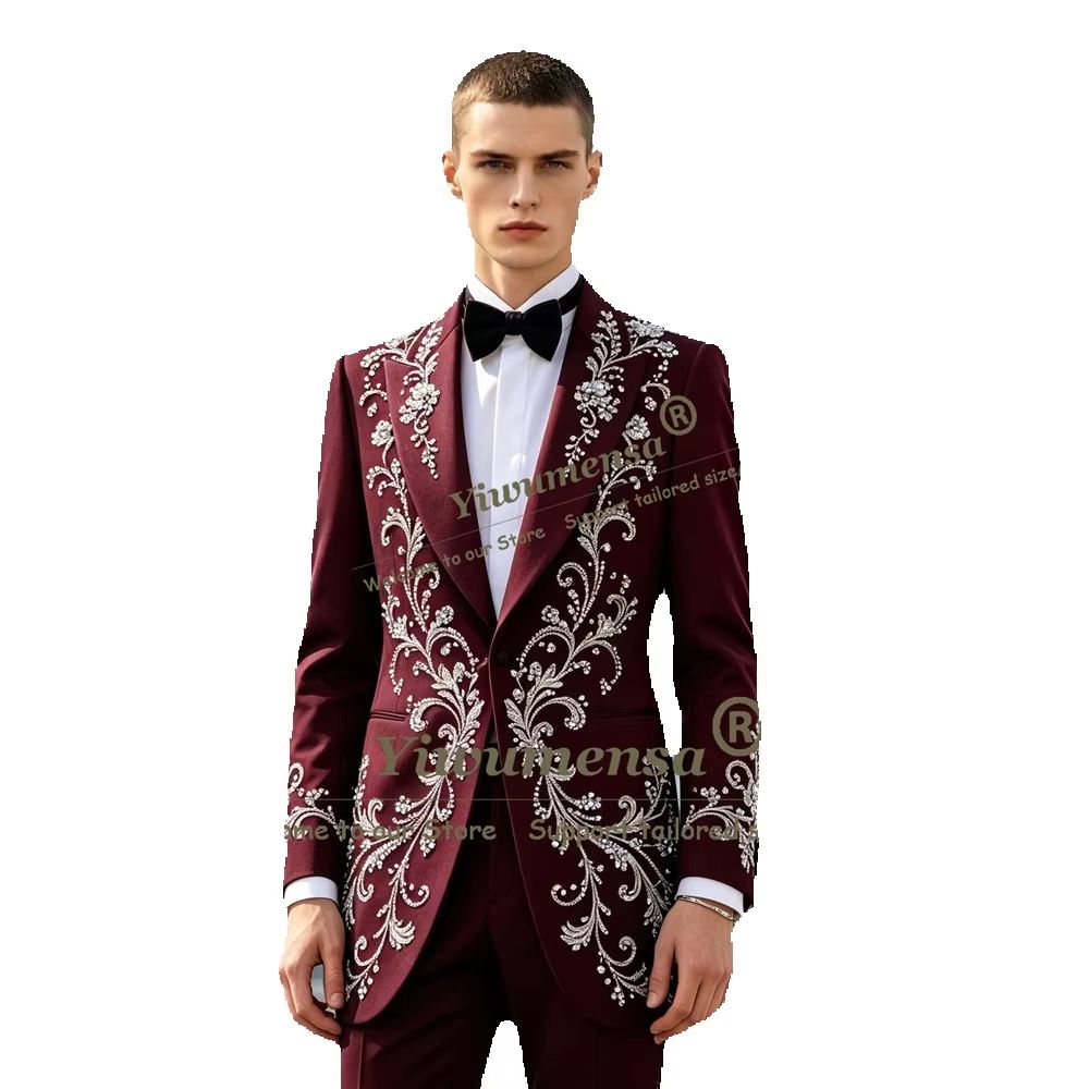 Luxury Crystals Beading Suits  - огляд і ціна Men Formal Wear For Dinner