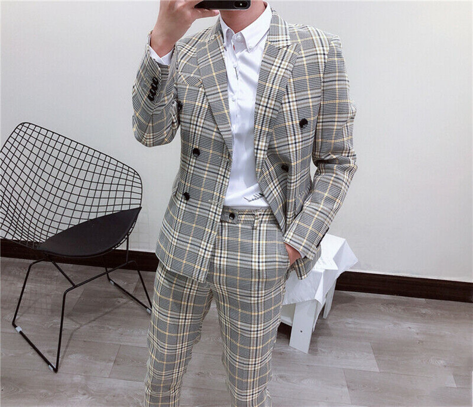 Latest New Style Smoking Plaid - огляд і ціна Latest Men Formal Wear