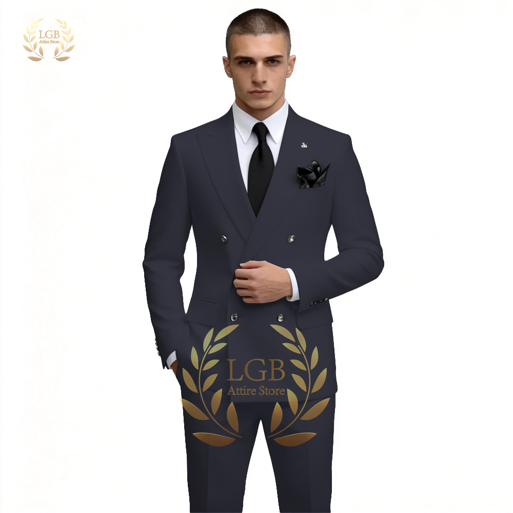 Men's White Double Breasted Su - огляд і ціна Men Formal Wear For Dinner