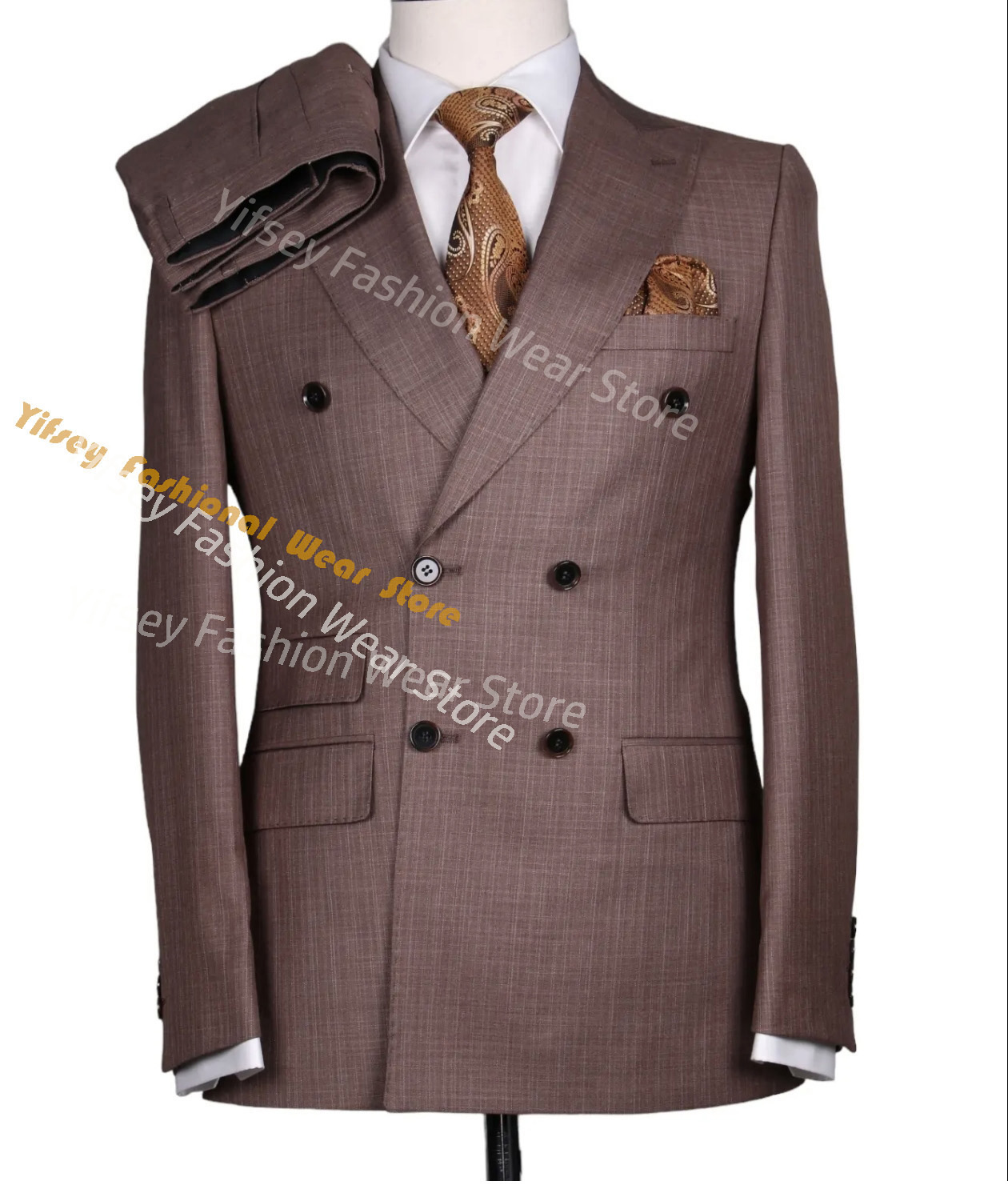 Brown Summer Man Suit Set Coat - огляд і ціна Latest Men Formal Wear