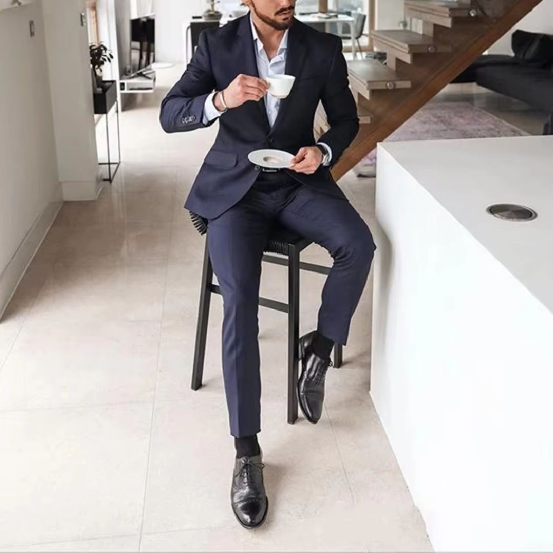 Navy Blue 2-Piece Men's Tuxedo - огляд і ціна Men Formal Wear For Dinner