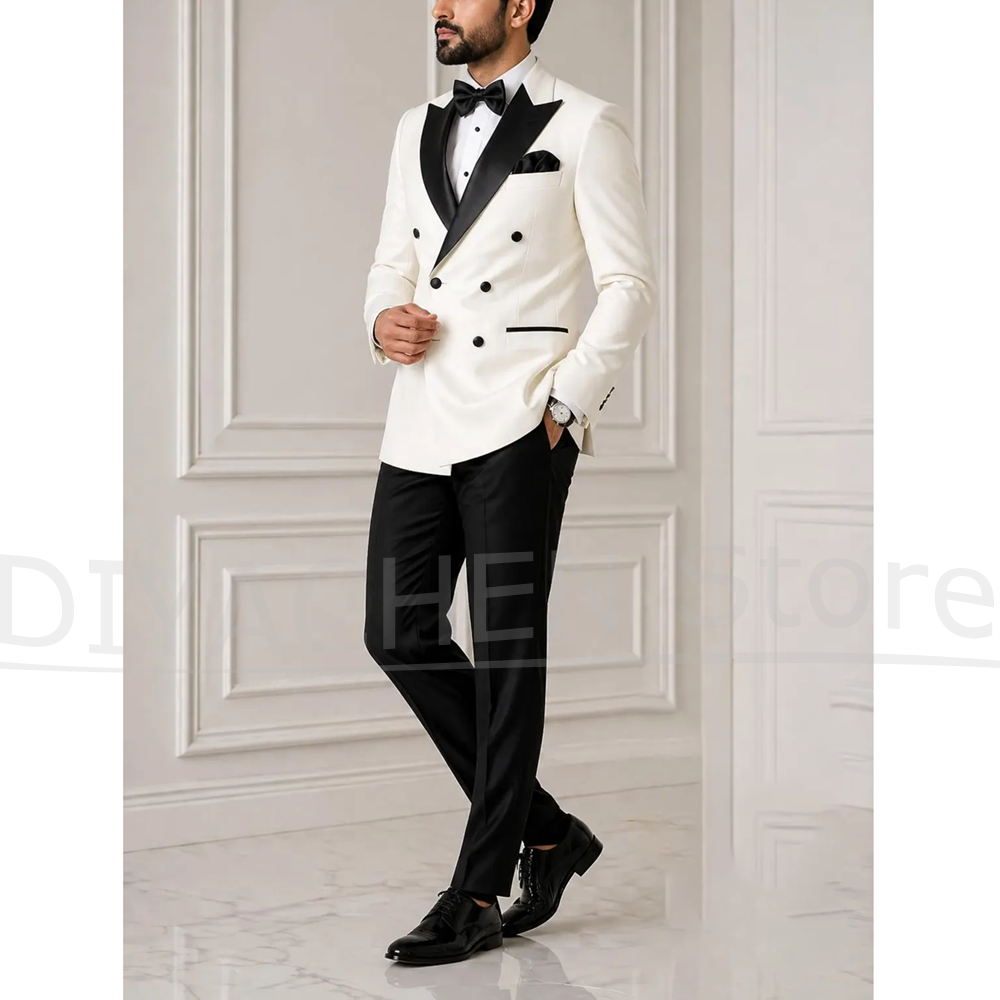 Fashion Men Peak Lapel Suit Do - огляд і ціна Men Formal Wear For Dinner