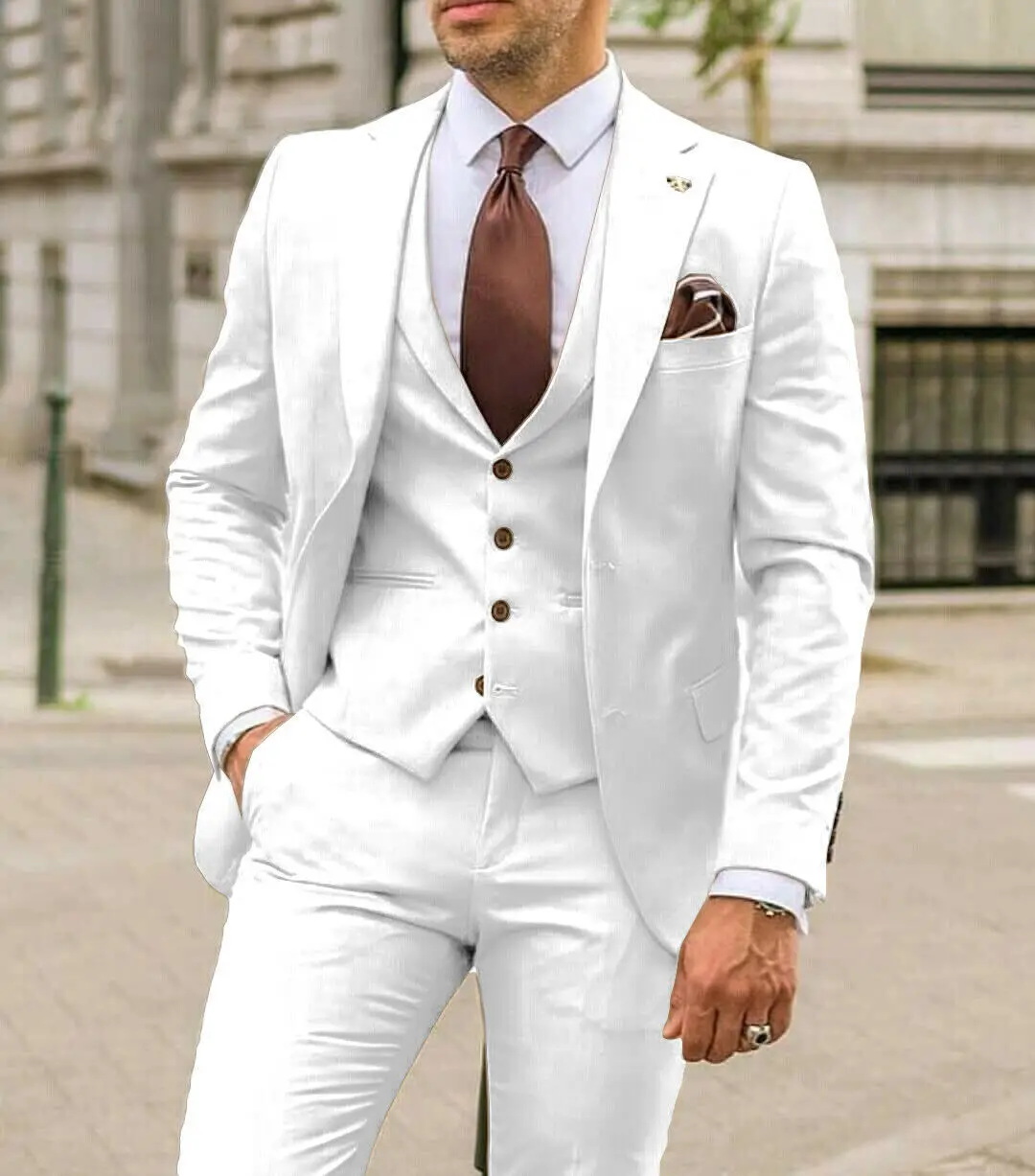 Notch Lapel Men Suits Slim Fit - огляд і ціна Men Formal Wear For Dinner